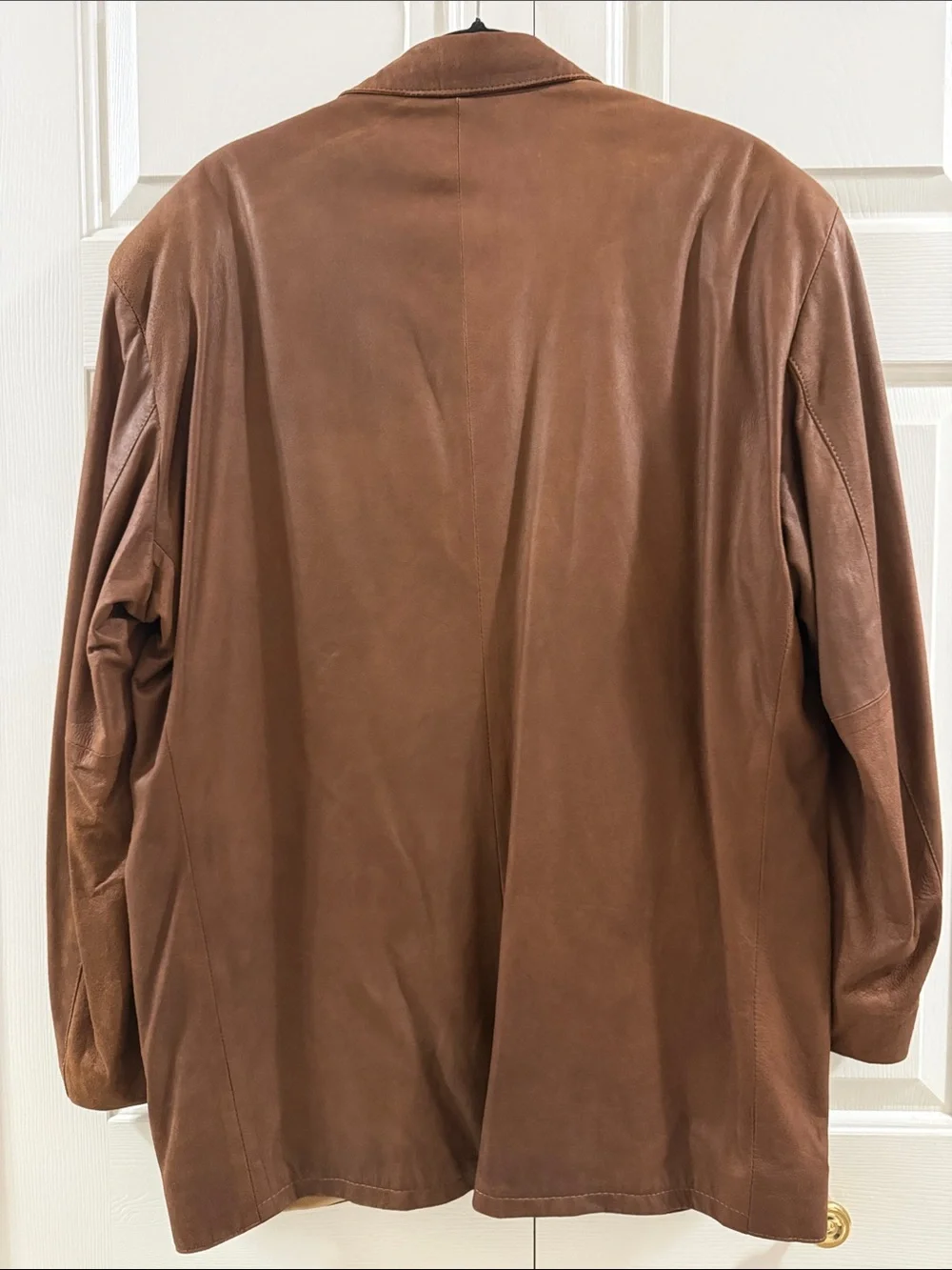 Remy Leather Blazer Men's 44R Brown Made in USA Vintage Sport Coat Jacket - Picture 4 of 12